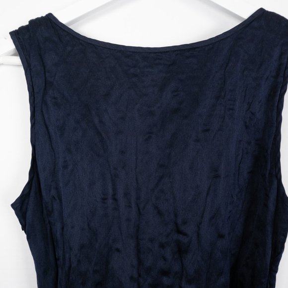 J. CREW navy blue silk blend sleeveless ruffle dress size 6 - Picture 7 of 11